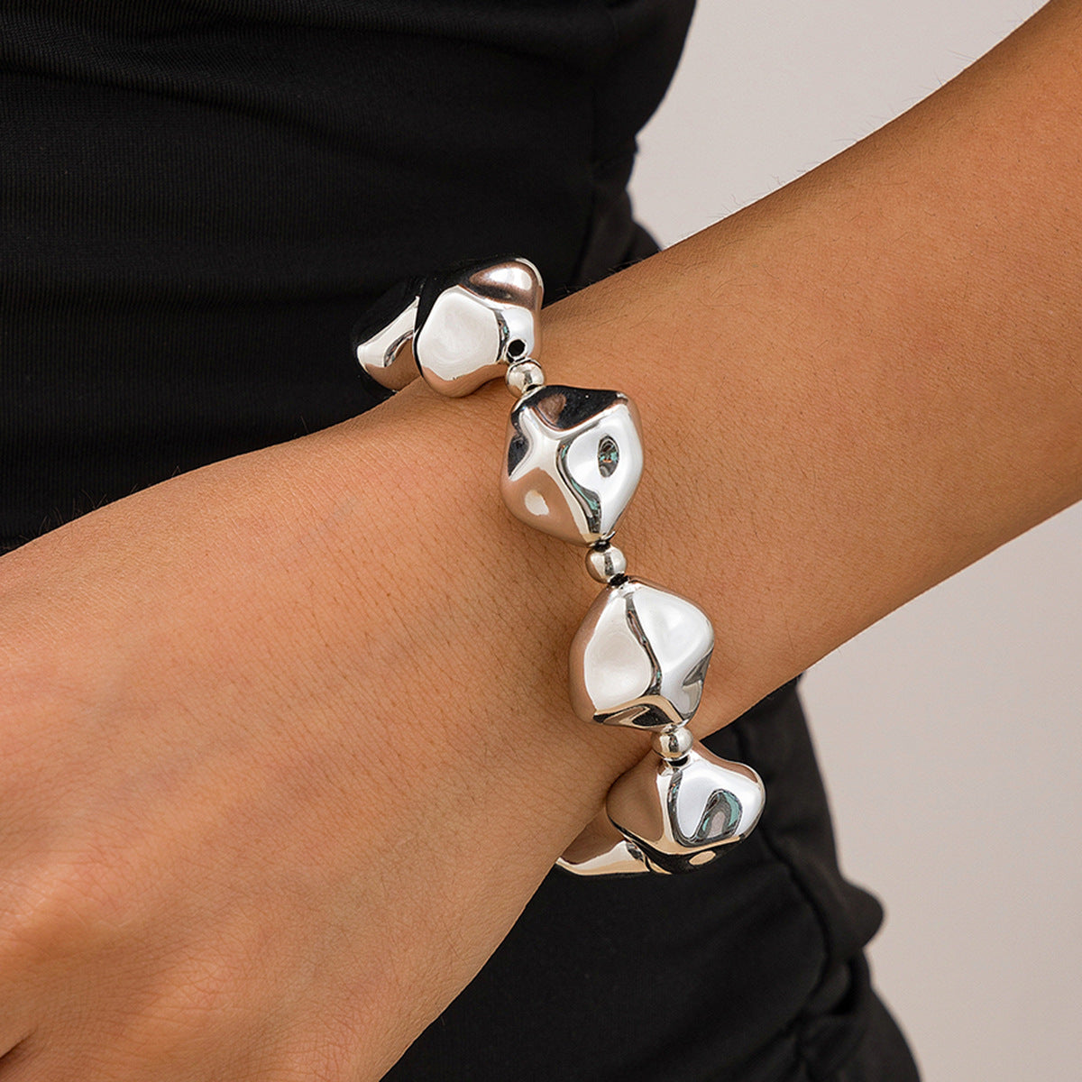 🧿 Necklace Set + Irregular CCB Beads + Geometric Pearl Layered Necklace