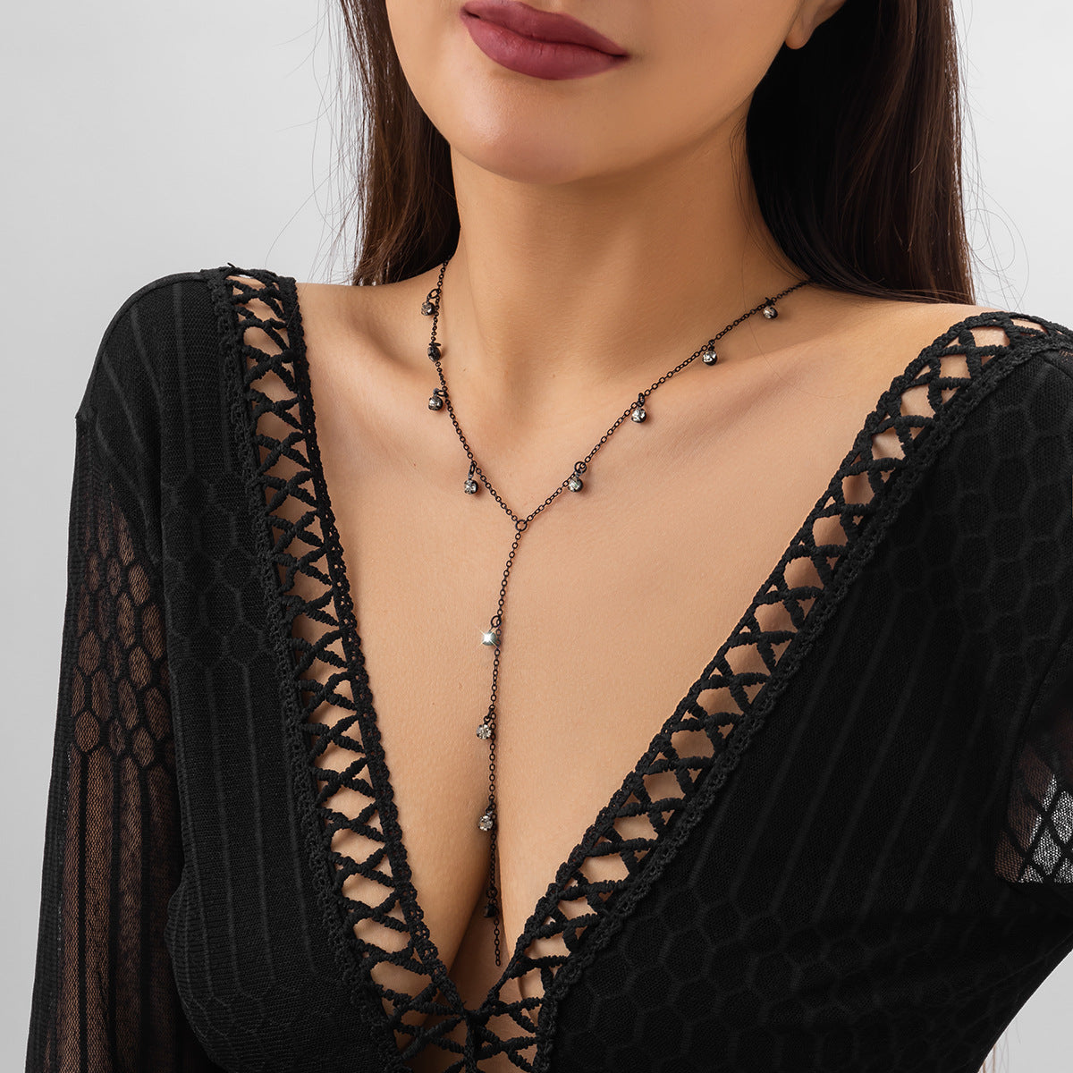 💎 Necklace + Rhinestone Y-Shape Chain – Sweet Street Style