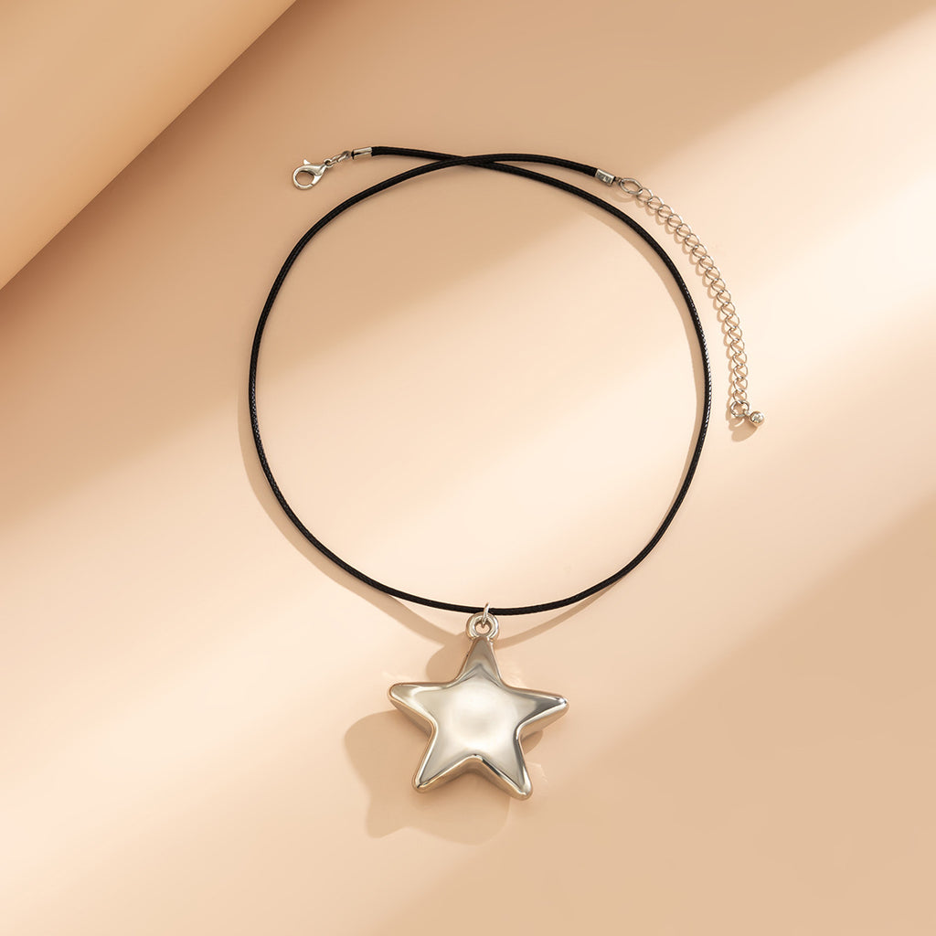 🐚 Choker + Velvet Bow Starfish Pendant Necklace – Statement Sweetpunk