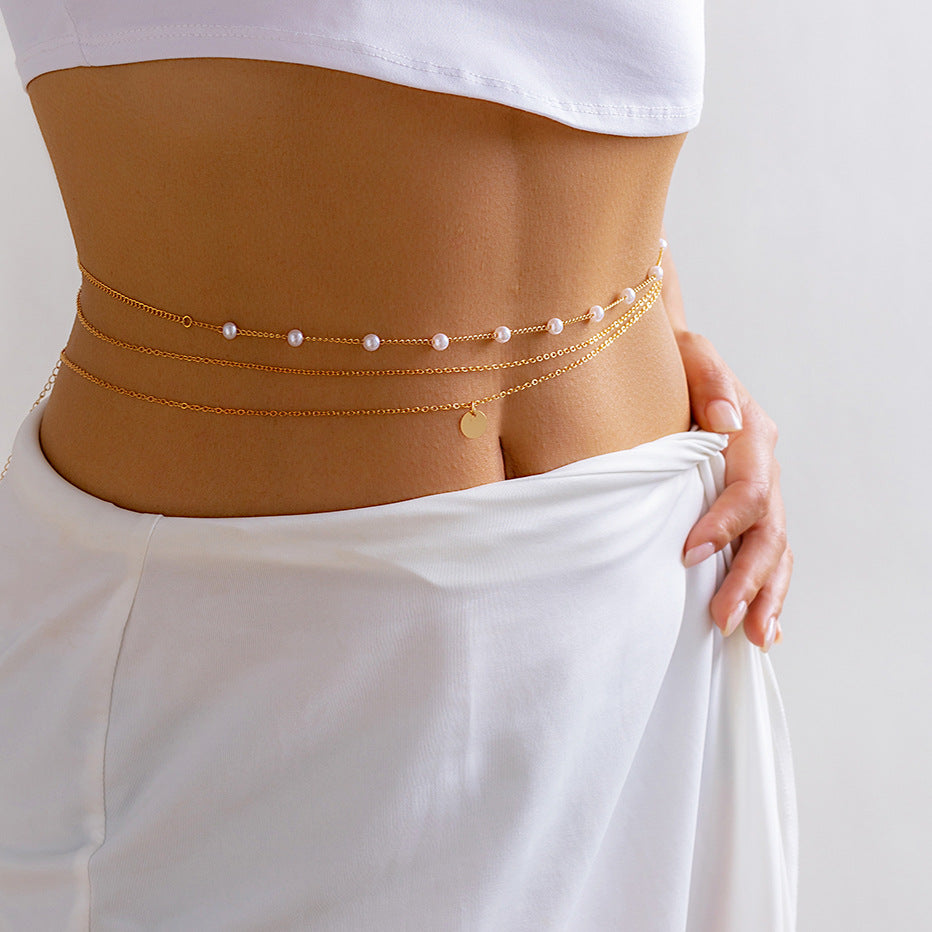 ✝️ Waist Chain + Cross Fringe Metal Body Chain – Vacation Style