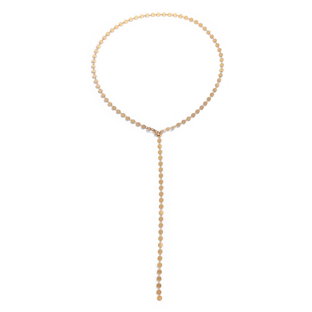 🌟 Necklace + Irregular Glitter Sequin Pendant Necklace – Minimalist