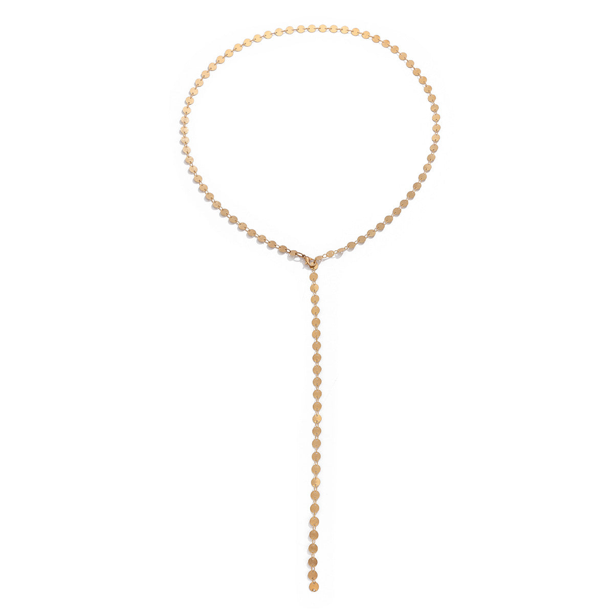 🌟 Necklace + Irregular Glitter Sequin Pendant Necklace – Minimalist