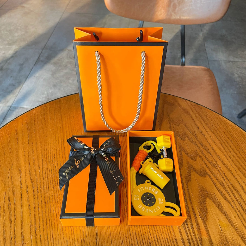 💪 Silicone Dumbbell & Shaker Keychain Set