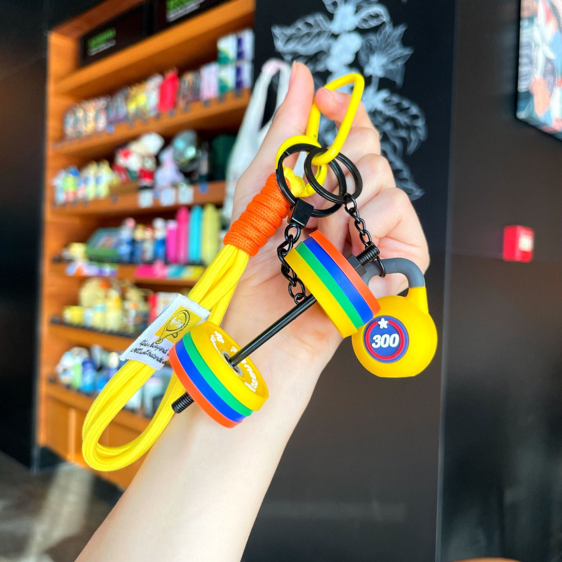 Dumbbell Silicone Keychain