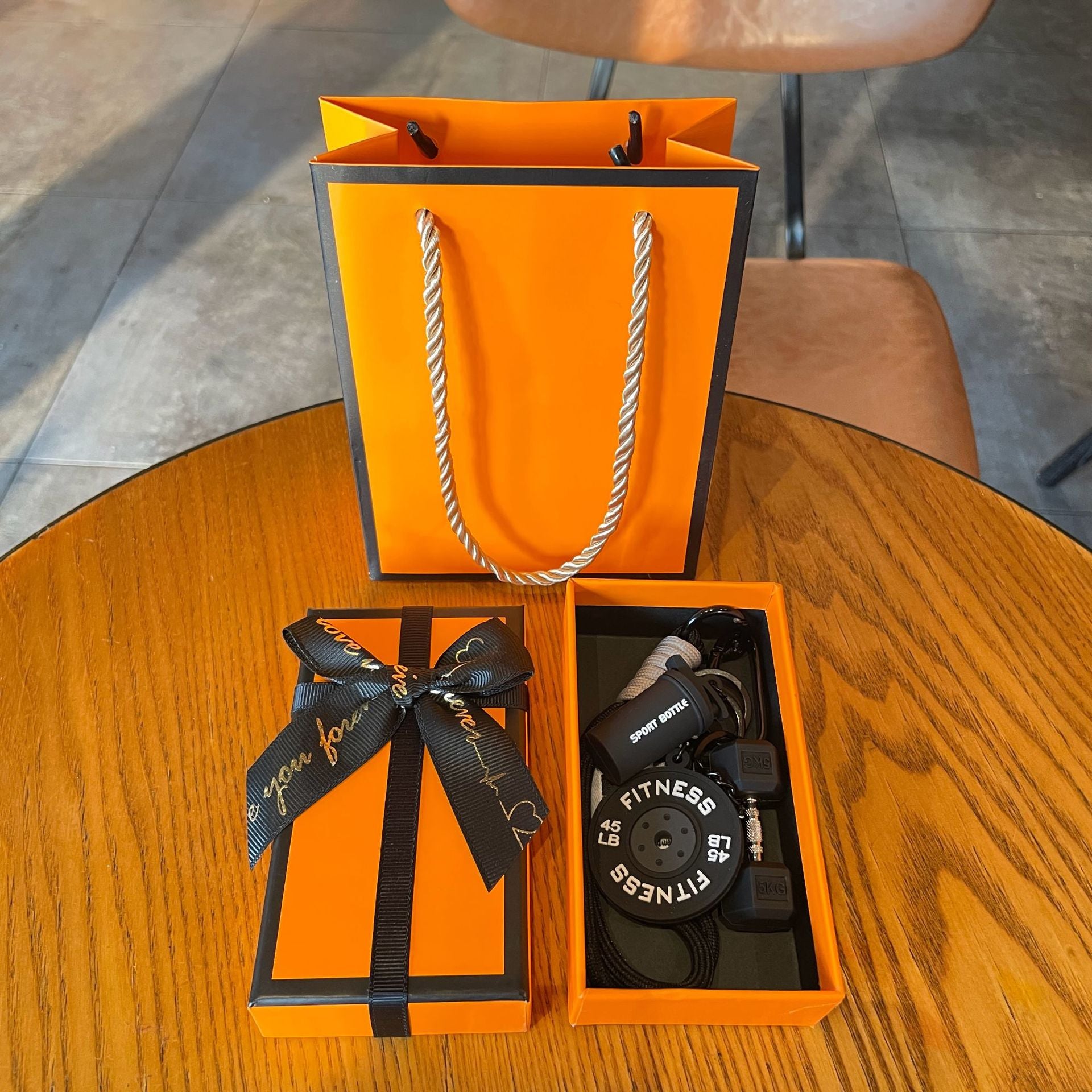 💪 Silicone Dumbbell & Shaker Keychain Set