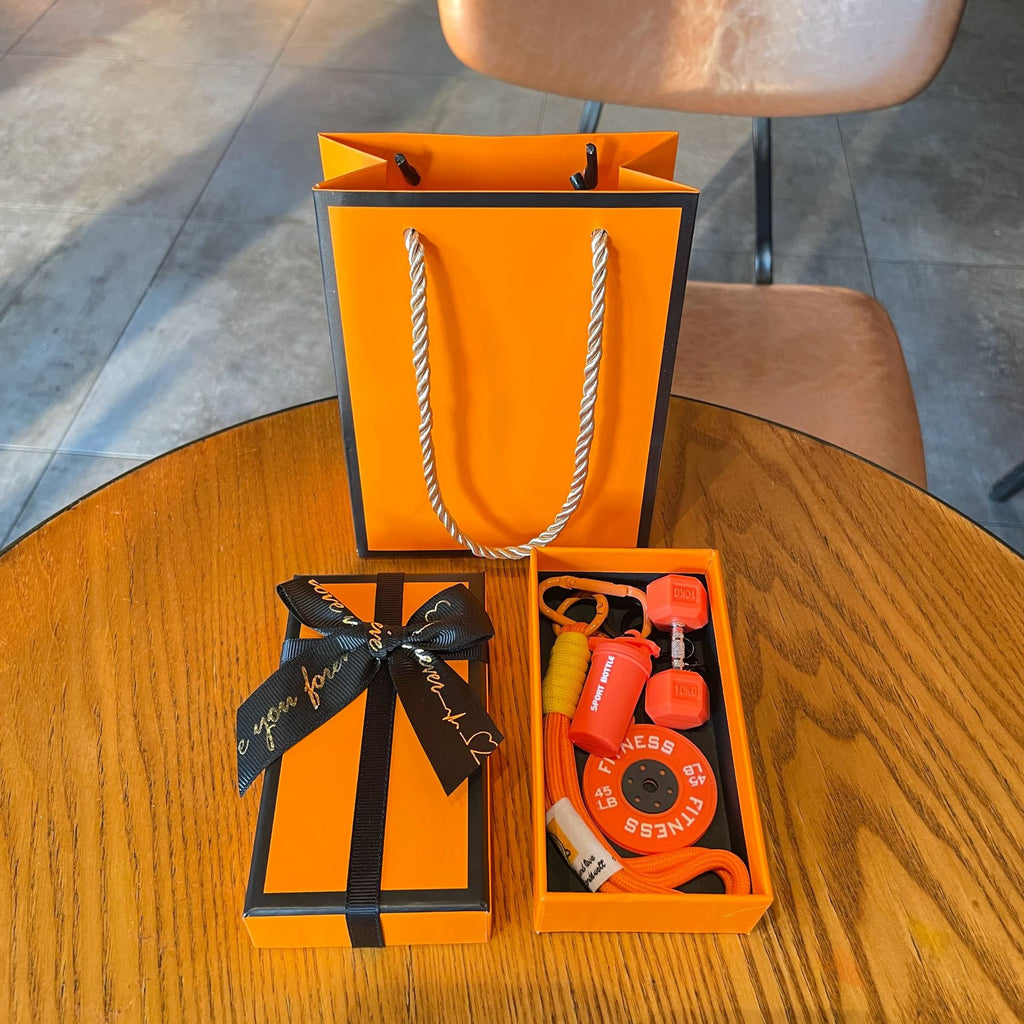 💪 Silicone Dumbbell & Shaker Keychain Set