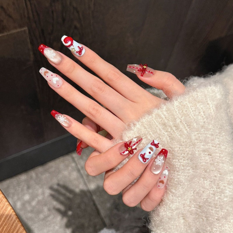 🍓🎄Berry Red French Nails